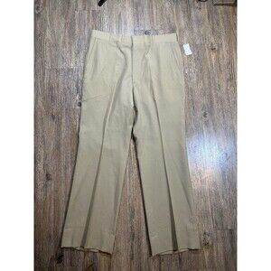 NWT Vintage 80s Corbin Buggy Whip Wool trousers brown flat front 36x30